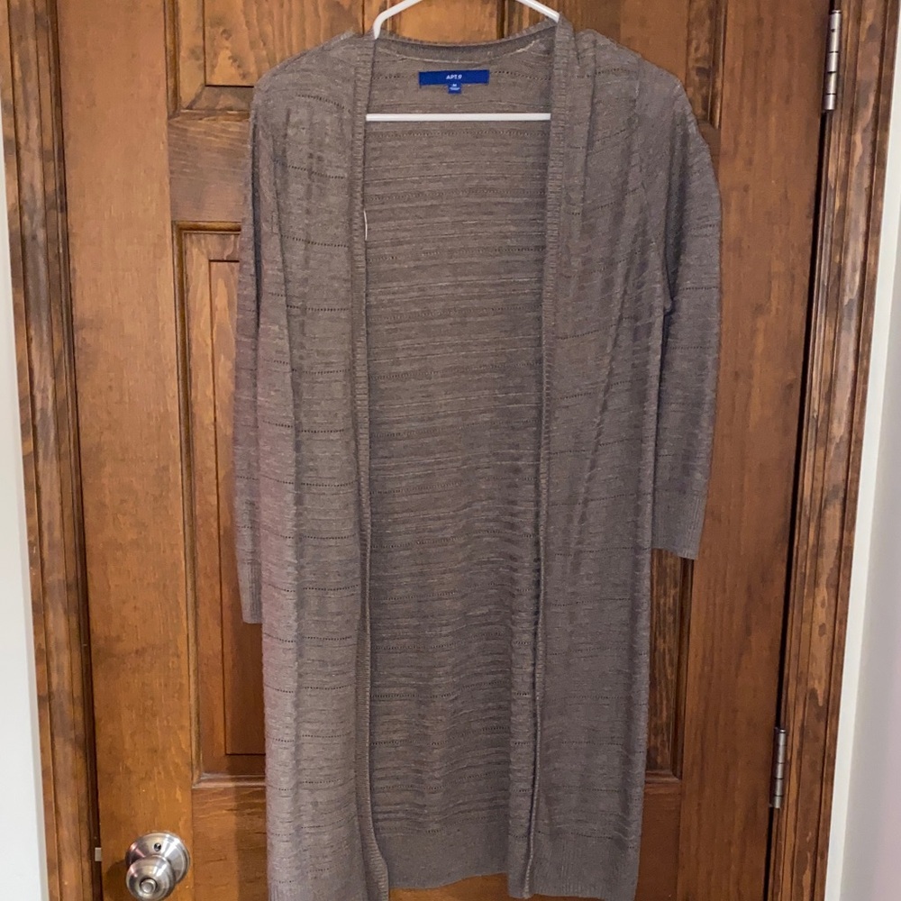 Apt. 9 Taupe Open Front Cardigan